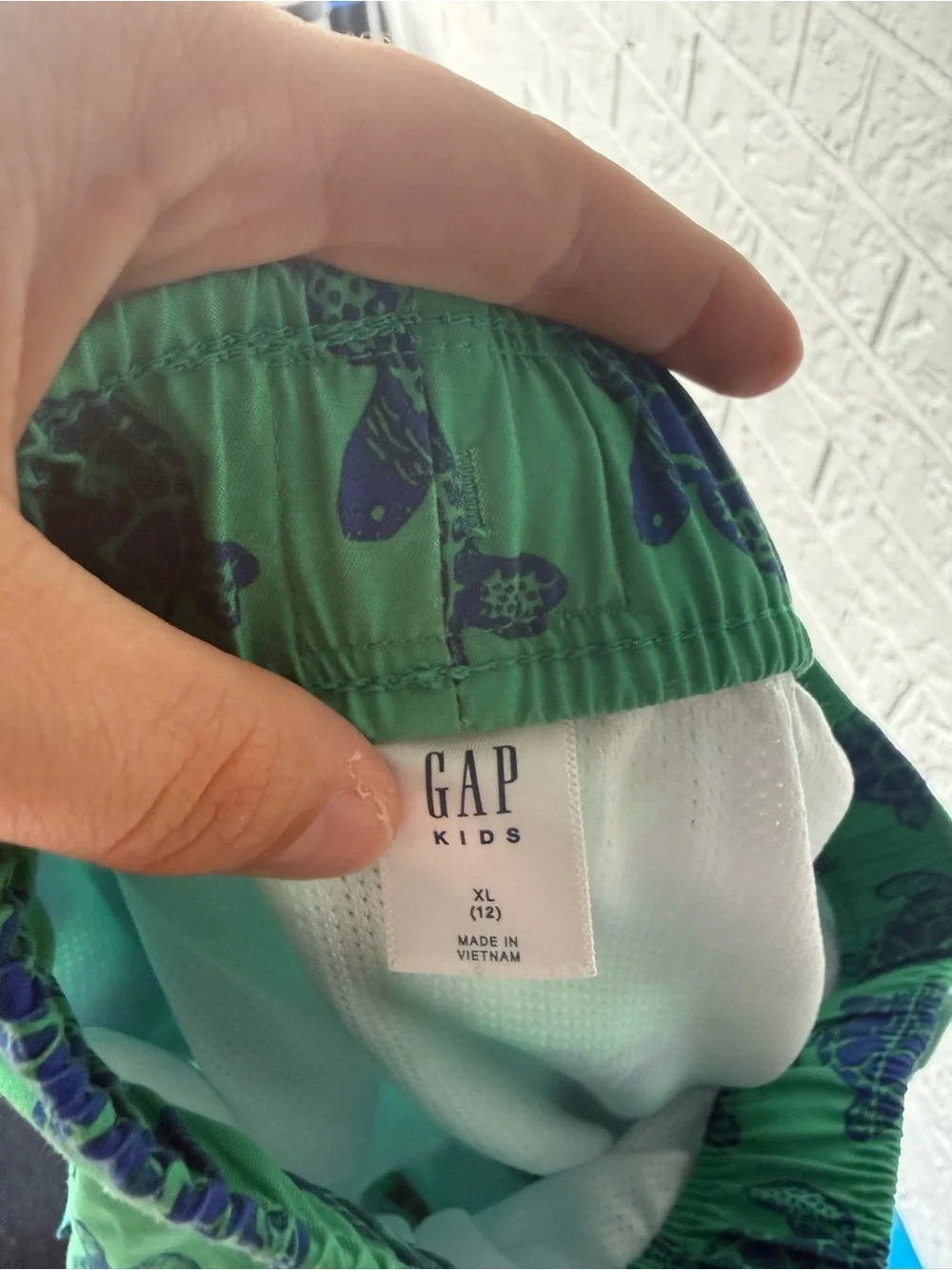 Boys Gap Green Turtle Swim Trunk SZ XL